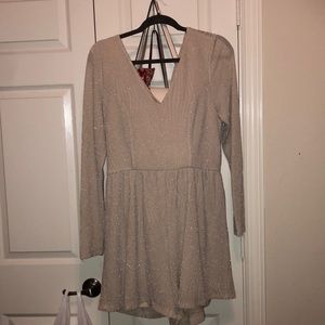 Beige shimmer romper